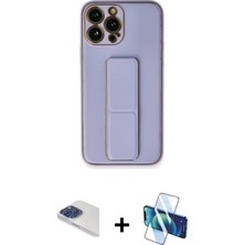 BUTİMAR'S iPhone 13 Pro Max Akış Doku - Siyah 3D Antistatik Cam Ekran Koruyucu + Lacivert Pers Alüminyum Kamera Lens