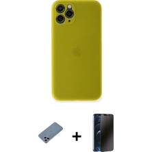 BUTİMAR'S iPhone 11 Pro Max Yadigar Yansıma Serisi - Siyah 3D Antistatik Hayalet Cam Ekran Koruyucu + Sierra Blue Shine Kamera Lens Koruma Cam