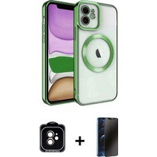 BUTİMAR'S iPhone 11 Nova Işık Özel Seri - Siyah 3D Antistatik Hayalet Cam Ekran Koruyucu + Turuncu Pvd Metal Kamera Lens