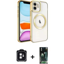 BUTİMAR'S iPhone 11 Nova Işık Özel Seri - Şeffaf 360 Full Body Arka Koruyucu + Siyah Pvd Metal Kamera Lens