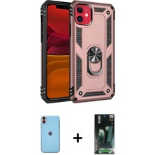 BUTİMAR'S iPhone 11 Ahenk Klasik Koleksiyonu - Siyah 360 Mat Full Body Arka Koruyucu + Turuncu Neon Fosforlu Kamera Lens
