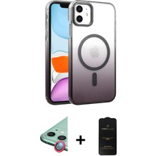 BUTİMAR'S iPhone 11 Ahenk Doku Özel Seri - Siyah 6d Antistatik Mat Seramik Hayalet Nano Ekran Koruyucu + Kırmızı Raze Metal Kamera Lens