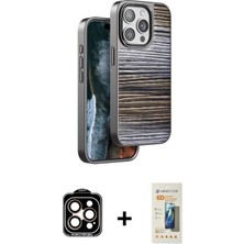 BUTİMAR'S iPhone 14 Pro Max Atlas Minimal Özel Seri - Siyah 6d Mat Seramik Hayalet Nano Ekran Koruyucu + Turuncu Pvd Metal Kamera Lens