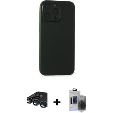 BUTİMAR'S iPhone 15 Pro Max Atlas Minimal Prime - Siyah Vanessa Magic Hayalet Cam + Lacivert Raze Metal Kamera Lens