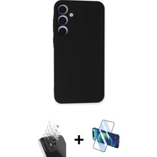 BUTİMAR'S Galaxy A55 5g Ahenk Serisi - Siyah 3D Antistatik Seramik Nano Ekran Koruyucu + Şeffaf Kamera Lens Koruma Cam