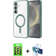 BUTİMAR'S Galaxy A15 4g Nova Işık Özel Seri - Siyah 3D Antistatik Cam Ekran Koruyucu + Gümüş Raze Metal Kamera Lens