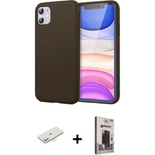 BUTİMAR'S iPhone 11 Kozmos Yansıma Özel Seri - Siyah Bilvis Hayalet Cam Ekran Koruyucu + Yeşil Renkli Kamera Lens Koruma Cam