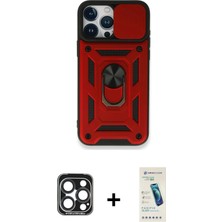 BUTİMAR'S iPhone 15 Pro Max Ahenk Klasik - Şeffaf Pasifik Cam Ekran Koruyucu + Lacivert Pvd Metal Kamera Lens