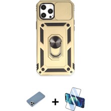 BUTİMAR'S iPhone 12 Pro Max Ahenk Klasik - Siyah 3D Antistatik Cam Ekran Koruyucu + Gümüş Shine Kamera Lens Koruma Cam