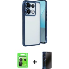 BUTİMAR'S Redmi Note 13 Pro 5g Vadi Minimal - Siyah 3D Antistatik Hayalet Cam Ekran Koruyucu + Siyah Raze Metal Kamera Lens