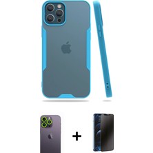 BUTİMAR'S iPhone 12 Pro Max Atlas Asil Serisi - Siyah 3D Antistatik Hayalet Cam Ekran Koruyucu + Yeşil Neon Fosforlu Kamera Lens