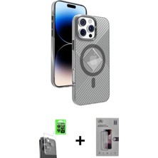 BUTİMAR'S iPhone 16 Pro Nova Modern Prime - Siyah Bilvis 3D Mat Cam Ekran Koruyucu + Siyah Raze Metal Kamera Lens