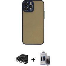 BUTİMAR'S iPhone 15 Pro Max Ahenk Çizgi Serisi - Siyah Vanessa Magic Hayalet Cam + Titanyum Gri Raze Metal Kamera Lens