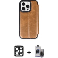 BUTİMAR'S iPhone 15 Pro Max Zirve Yansıma Serisi - Siyah Vanessa Magic Hayalet Cam + Lacivert Pvd Metal Kamera Lens