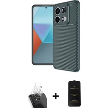 BUTİMAR'S Redmi Note 13 Pro 4g Eksen Form Prime - Siyah 6d Antistatik Mat Seramik Hayalet Nano Ekran Koruyucu + Şeffaf Kamera Lens Koruma Cam