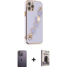 BUTİMAR'S iPhone 12 Pro Max Nova Işık Prime - Siyah Bilvis Hayalet Cam Ekran Koruyucu + Beyaz Neon Fosforlu Kamera Lens