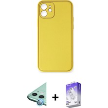 BUTİMAR'S iPhone 12 Yadigar Klasik - Siyah Bilvis 5in1 3D Magic Cam Ekran Koruyucu + Mavi Raze Metal Kamera Lens