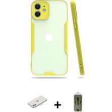 BUTİMAR'S iPhone 12 Atlas Asil Serisi - Siyah Joko Magic 5d Hayalet Cam + Pembe Renkli Kamera Lens Koruma Cam