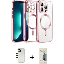 BUTİMAR'S iPhone 13 Pro Max Nova Işık Özel Seri - Siyah 6d Mat Seramik Hayalet Nano Ekran Koruyucu + Gold Shine Kamera Lens