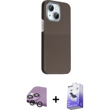 BUTİMAR'S iPhone 14 Kozmos Klasik Prime - Siyah Bilvis 5in1 5d Magic Hayalet Cam Ekran Koruyucu + Gümüş Raze Metal Kamera Lens