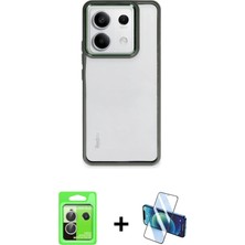 BUTİMAR'S Redmi Note 13 Pro 5g Nova Işık Serisi - Siyah 3D Antistatik Seramik Nano Ekran Koruyucu + Gümüş Raze Metal Kamera Lens