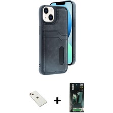 BUTİMAR'S iPhone 14 Yörünge Işık Serisi - Şeffaf 360 Full Body Arka Koruyucu + Kırmızı Diamond Kamera Lens
