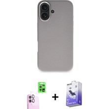 BUTİMAR'S iPhone 16 Zirve Modern Prime - Siyah Bilvis 5in1 5d Magic Hayalet Cam Ekran Koruyucu + Pembe Raze Metal Kamera Lens