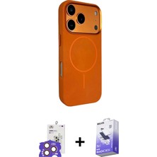 BUTİMAR'S iPhone 17 Pro Max Kutup Minimal Prime - Siyah Bilvis 5in1 5d Magic Hayalet Cam Ekran Koruyucu + Turuncu Bilvis Titan Kamera Lens