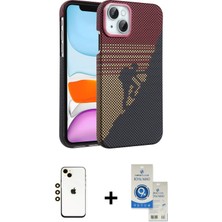 BUTİMAR'S iPhone 14 Doruk Serisi - Şeffaf Royal Nano Ekran Koruyucu + Gold Shine Kamera Lens