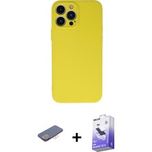 BUTİMAR'S iPhone 13 Pro Max Ahenk Serisi - Siyah Bilvis 5in1 5d Magic Hayalet Cam Ekran Koruyucu + Pembe Renkli Kamera Lens Koruma Cam