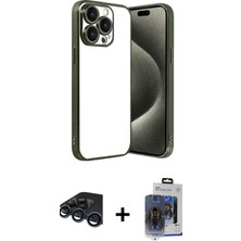 BUTİMAR'S iPhone 15 Pro Max Vadi Minimal - Siyah Vanessa Magic Cam + Lacivert Raze Metal Kamera Lens
