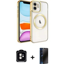 BUTİMAR'S iPhone 11 Nova Işık Özel Seri - Siyah 3D Antistatik Hayalet Cam Ekran Koruyucu + Turuncu Pvd Metal Kamera Lens