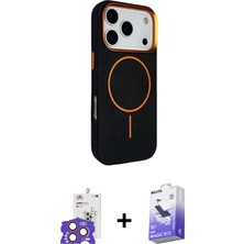 BUTİMAR'S iPhone 17 Pro Max Kutup Minimal Prime - Siyah Bilvis 5in1 5d Magic Hayalet Cam Ekran Koruyucu + Turuncu Bilvis Titan Kamera Lens