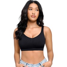 YMÇ Premium Ultra Esnek Yumuşak Dokulu Gün Boyu Konfor Sunan Pedsiz Seamless Spor Sütyen (Pedsiz)