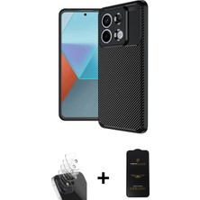 BUTİMAR'S Redmi Note 13 Pro 4g Eksen Form Prime - Siyah 6d Antistatik Mat Seramik Hayalet Nano Ekran Koruyucu + Şeffaf Kamera Lens Koruma Cam