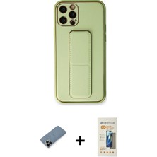 BUTİMAR'S iPhone 12 Pro Akış Doku - Siyah 6d Mat Seramik Hayalet Nano Ekran Koruyucu + Siyah Shine Kamera Lens Koruma Cam