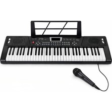 Multizone Işıklı 61 Tuşlu Çocuk Piyanosu Mikrofonlu 5 Oktav Org Dijital Keyboard Eğitim Seti