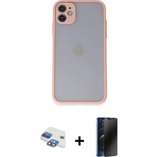 BUTİMAR'S iPhone 11 Ahenk Çizgi Serisi - Siyah 3D Antistatik Hayalet Cam Ekran Koruyucu + Gökkuşağı Pers Alüminyum Kamera Lens