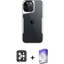 BUTİMAR'S iPhone 15 Pro Max Akış Çizgi Koleksiyonu - Siyah Bilvis 5in1 3D Magic Cam Ekran Koruyucu + Gri Pvd Metal Kamera Lens