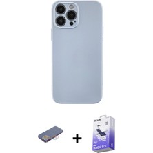 BUTİMAR'S iPhone 13 Pro Max Ahenk Serisi - Siyah Bilvis 5in1 5d Magic Hayalet Cam Ekran Koruyucu + Pembe Renkli Kamera Lens Koruma Cam