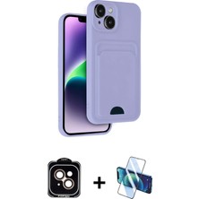 BUTİMAR'S iPhone 14 Vadi Çizgi Prime - Siyah 3D Antistatik Cam Ekran Koruyucu + Turuncu Pvd Metal Kamera Lens