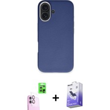 BUTİMAR'S iPhone 16 Zirve Modern Prime - Siyah Bilvis 5in1 5d Magic Hayalet Cam Ekran Koruyucu + Pembe Raze Metal Kamera Lens