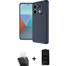 BUTİMAR'S Redmi Note 13 Pro 4g Eksen Form Prime - Siyah 6d Antistatik Mat Seramik Hayalet Nano Ekran Koruyucu + Şeffaf Kamera Lens Koruma Cam