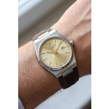 Lee Cooper Vintage Tasarım Erkek Kol Saati | 40 mm Çelik Kasa, Kahverengi Deri Kordon, Gold Kadran