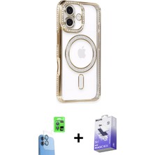 BUTİMAR'S iPhone 16 Zirve Doku Prime - Siyah Bilvis 5in1 5d Magic Hayalet Cam Ekran Koruyucu + Lacivert Raze Metal Kamera Lens