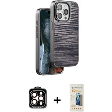 BUTİMAR'S iPhone 14 Pro Max Atlas Minimal Özel Seri - Siyah 6d Mat Seramik Hayalet Nano Ekran Koruyucu + Turuncu Pvd Metal Kamera Lens