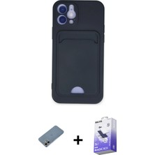BUTİMAR'S iPhone 12 Vadi Çizgi Prime - Siyah Bilvis 5in1 5d Magic Hayalet Cam Ekran Koruyucu + Gökkuşağı Shine Kamera Lens Koruma Cam