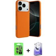 BUTİMAR'S iPhone 17 Pro Ahenk Serisi - Siyah Bilvis 5in1 5d Magic Hayalet Cam Ekran Koruyucu + Gri Raze Metal Kamera Lens