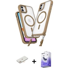 BUTİMAR'S iPhone 11 Atlas Doku Koleksiyonu - Siyah Bilvis 5in1 5d Magic Hayalet Cam Ekran Koruyucu + Yeşil Renkli Kamera Lens Koruma Cam