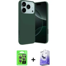 BUTİMAR'S iPhone 17 Pro Ahenk Serisi - Siyah Bilvis 5in1 5d Magic Hayalet Cam Ekran Koruyucu + Gri Raze Metal Kamera Lens